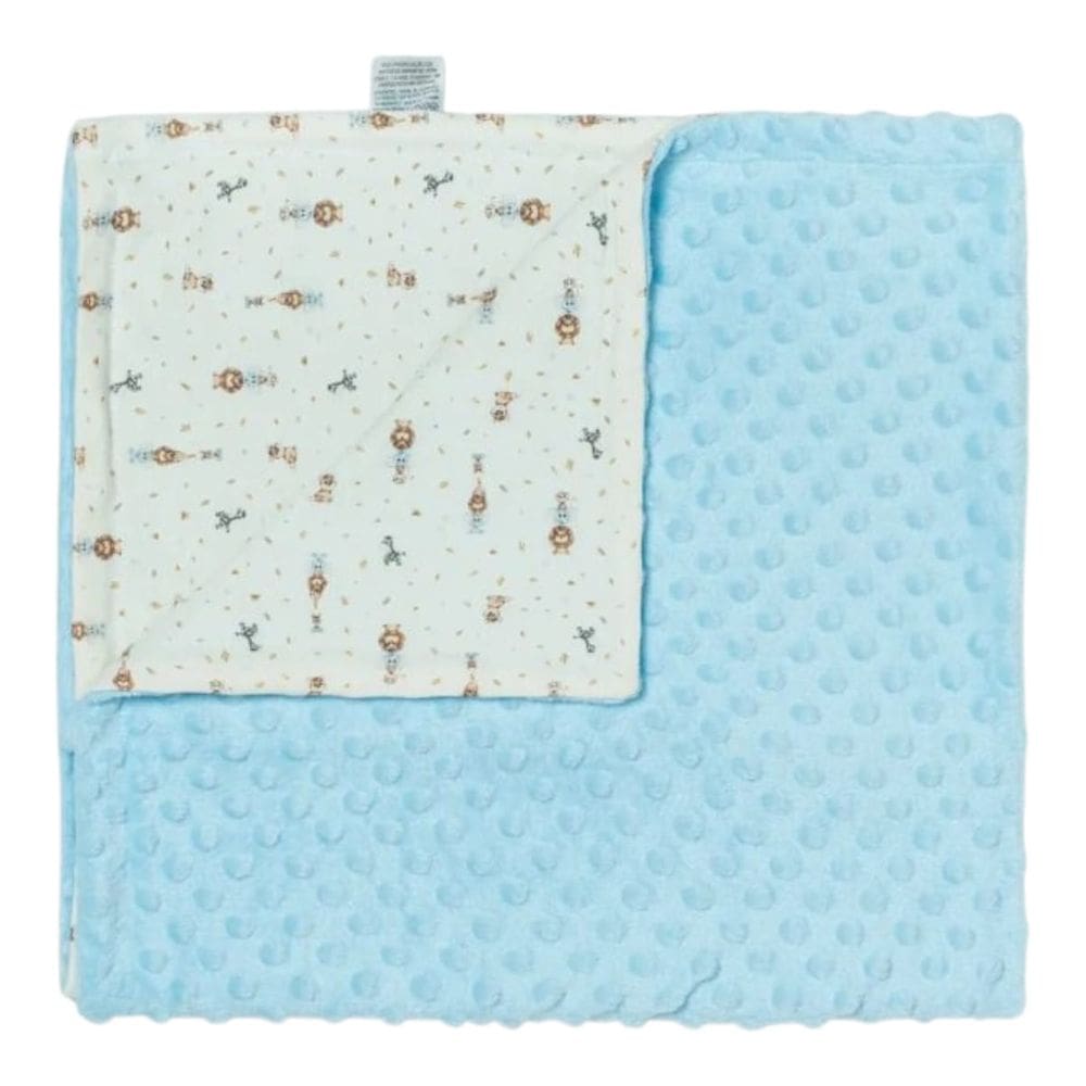 Cobertor Bebê Fleece 3D Fun Amigos no Safari Azul - Hug