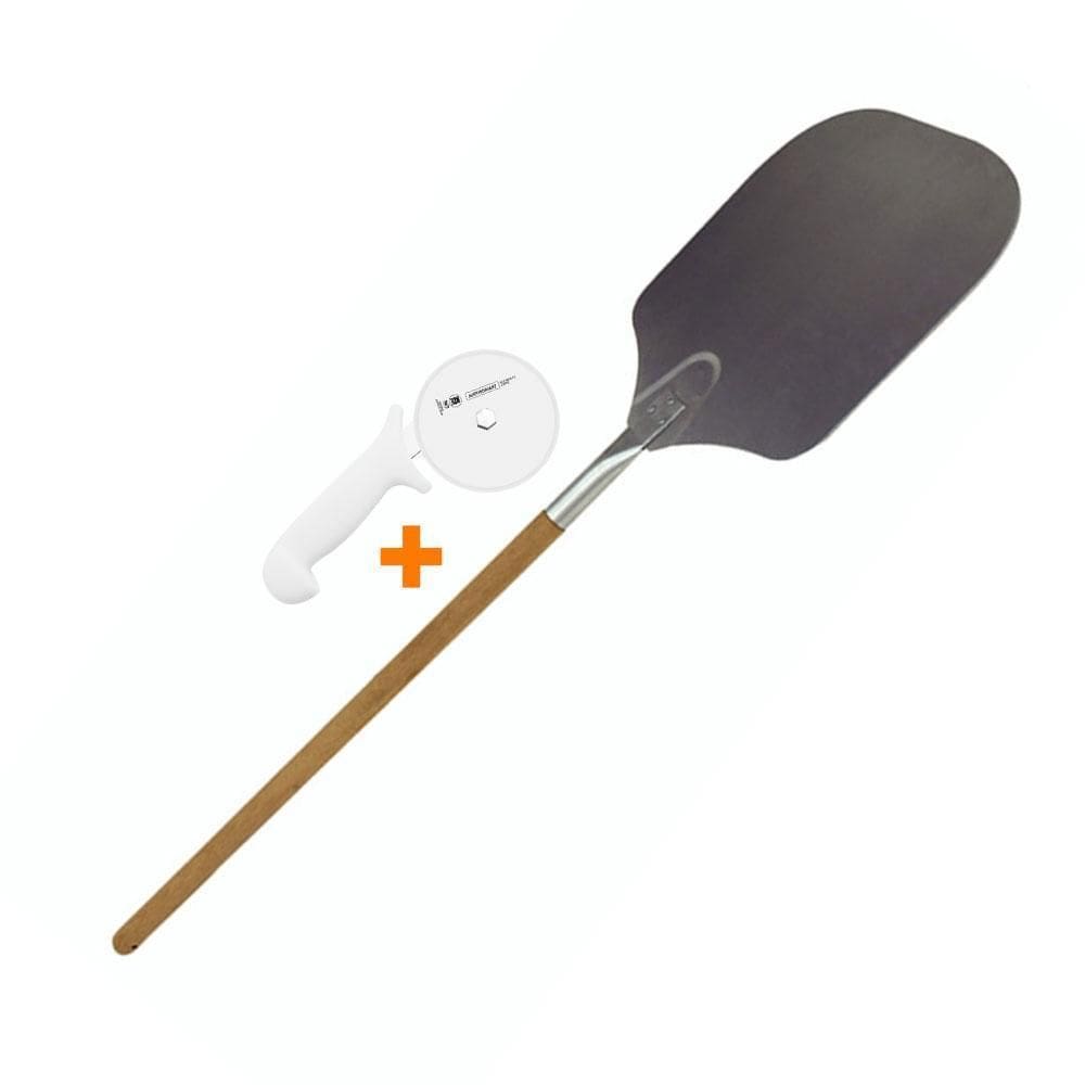 Conjunto Tramontina 2 Peças Pá Pizza Cabo Longo E Cortador