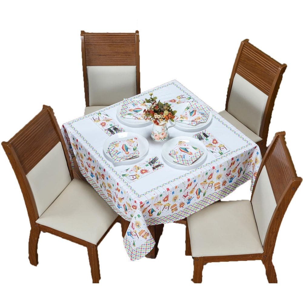 Jogo Para Mesa Posta Decorativo 9 Peças Festa Junina