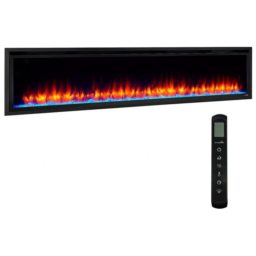 Lareira Elétrica Linear SimpliFire Allusion Platinum de 182,88 cm, Preta