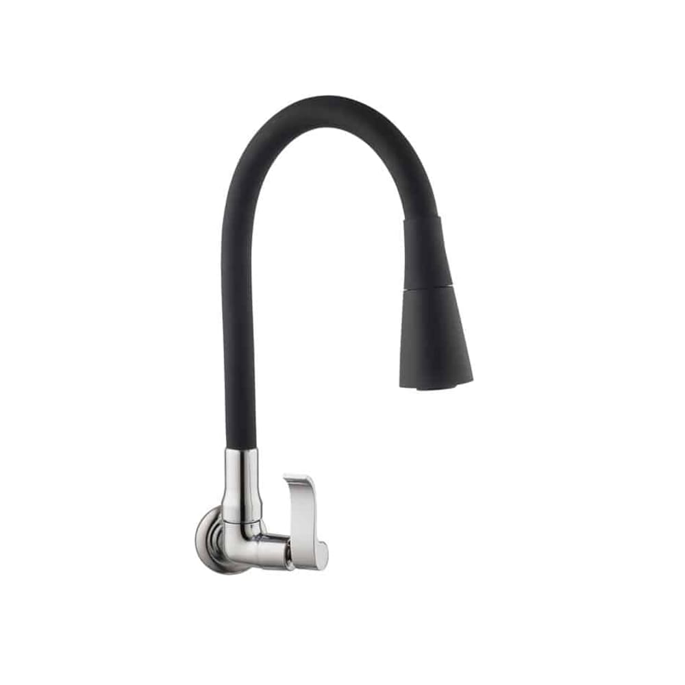 Torneira Parede Bica Alta C-67 Bica Silicone Preta - Eco