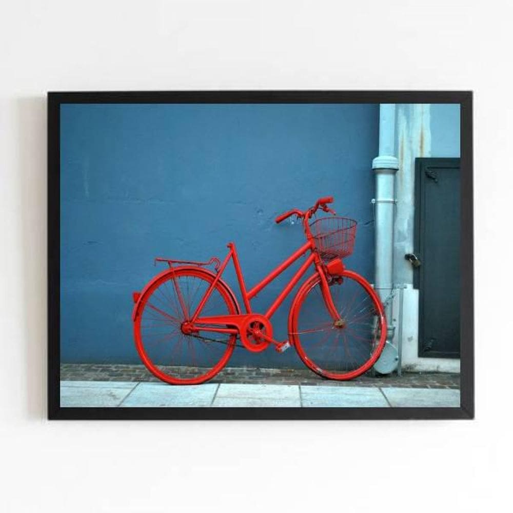 Quadro Fotografia Bicicleta Vermelha 24X18Cm