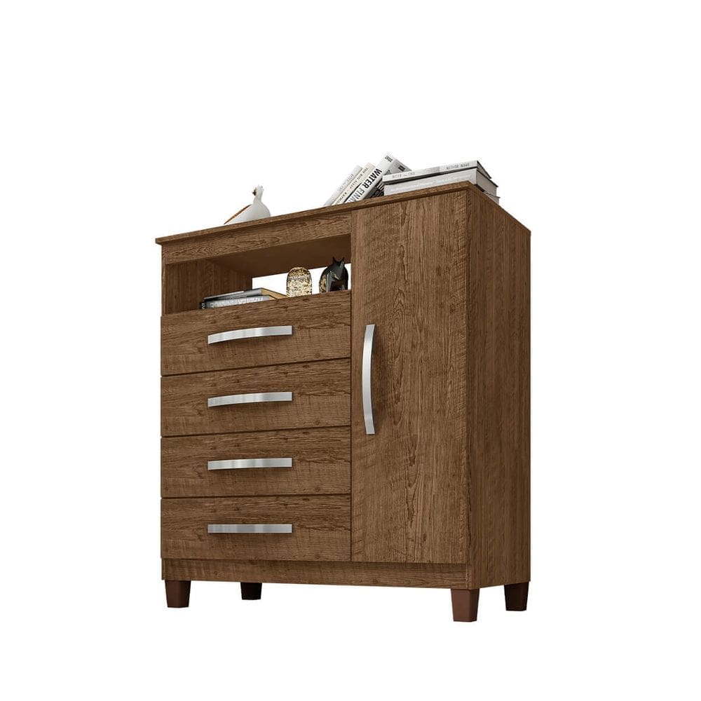 Cômoda Sapateira 1 Porta 4 Gavetas Dijon - ÉdeCasaMóveis