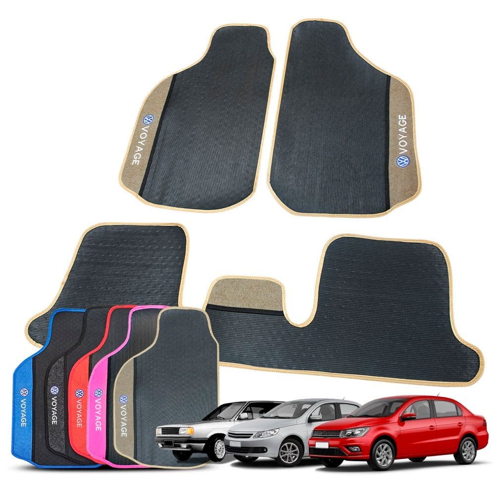Tapete Voyage G1 G5 G6 G7 G8 1991 a 2023 Colorido Borracha Personalizado 3 Peças Bordado Automotivo
