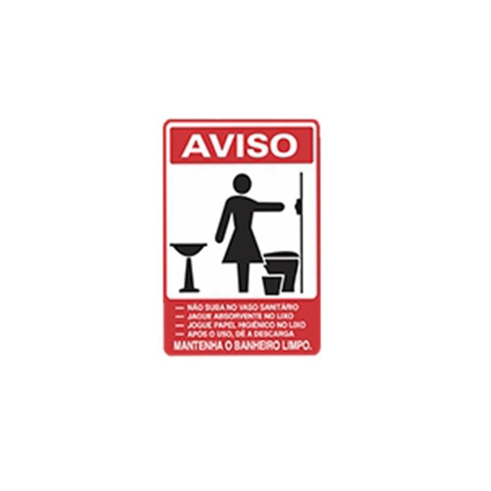 Placa Advertência Aviso Banheiro Feminino Unidade