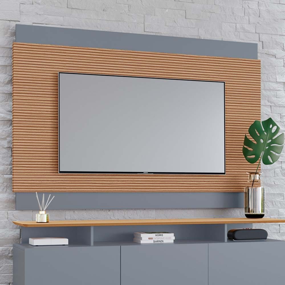Painel para TV de até 65 polegadas Taina com duplo painel sobreposto 100% MDF Tuboarte