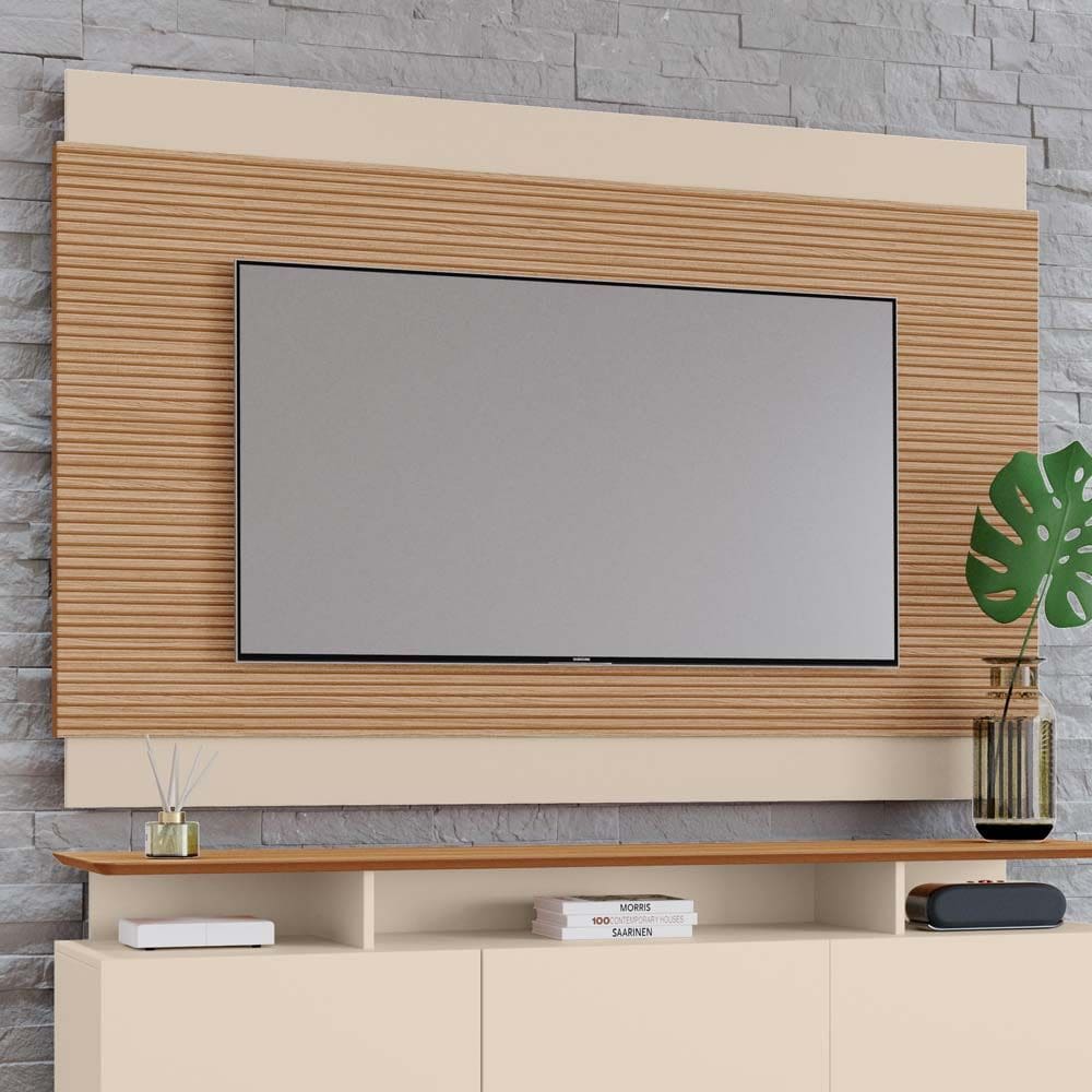 Painel para TV de até 65 polegadas Taina com duplo painel sobreposto 100% MDF Tuboarte