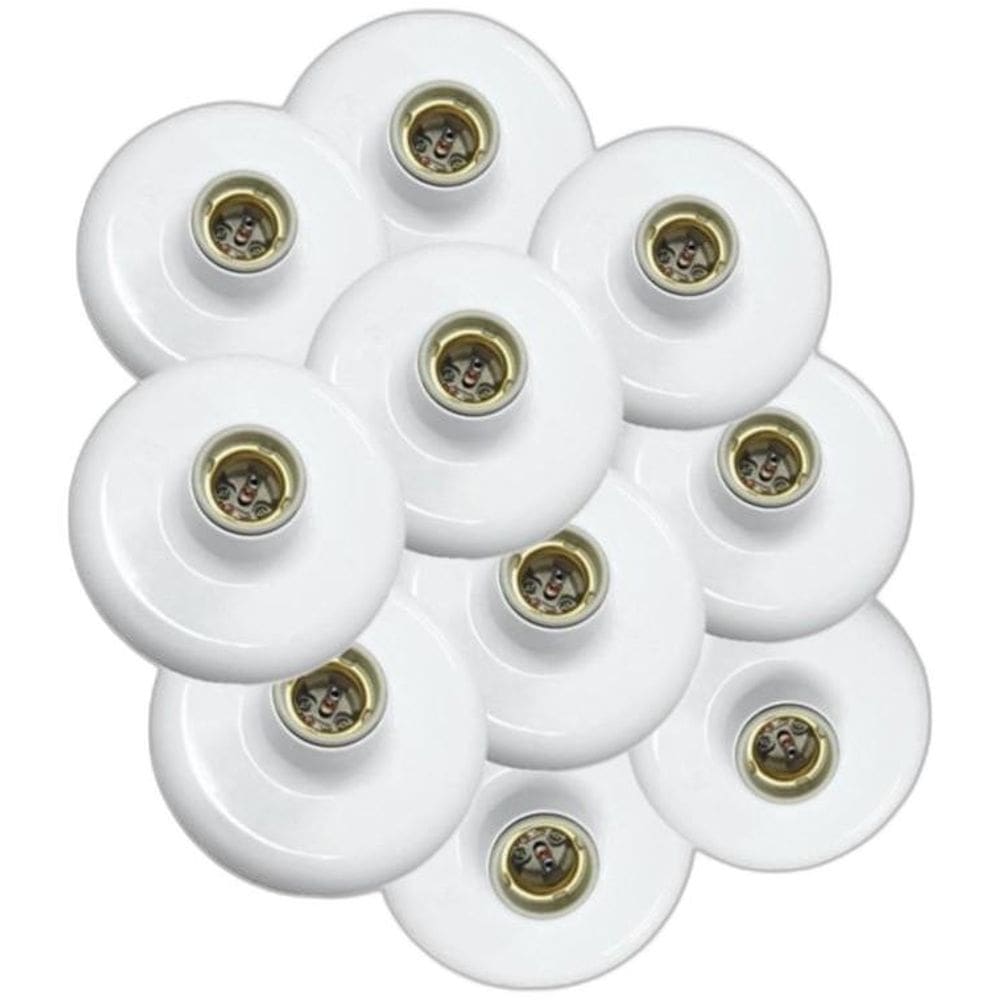 Kit 10 Plafonier Plafon Em Soquete De Porcelana 100W