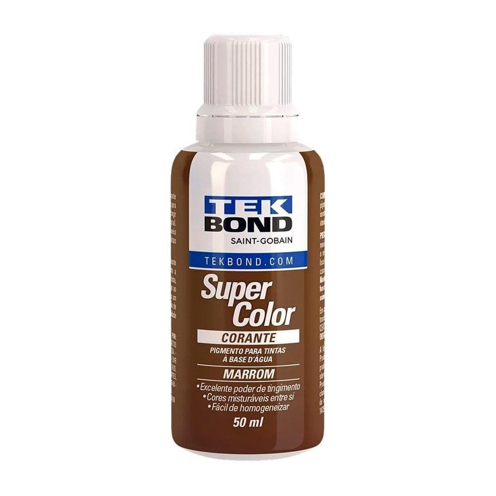 Corante Líquido Tekbond Marrom 50ml - Embalagem com 12 Unidades