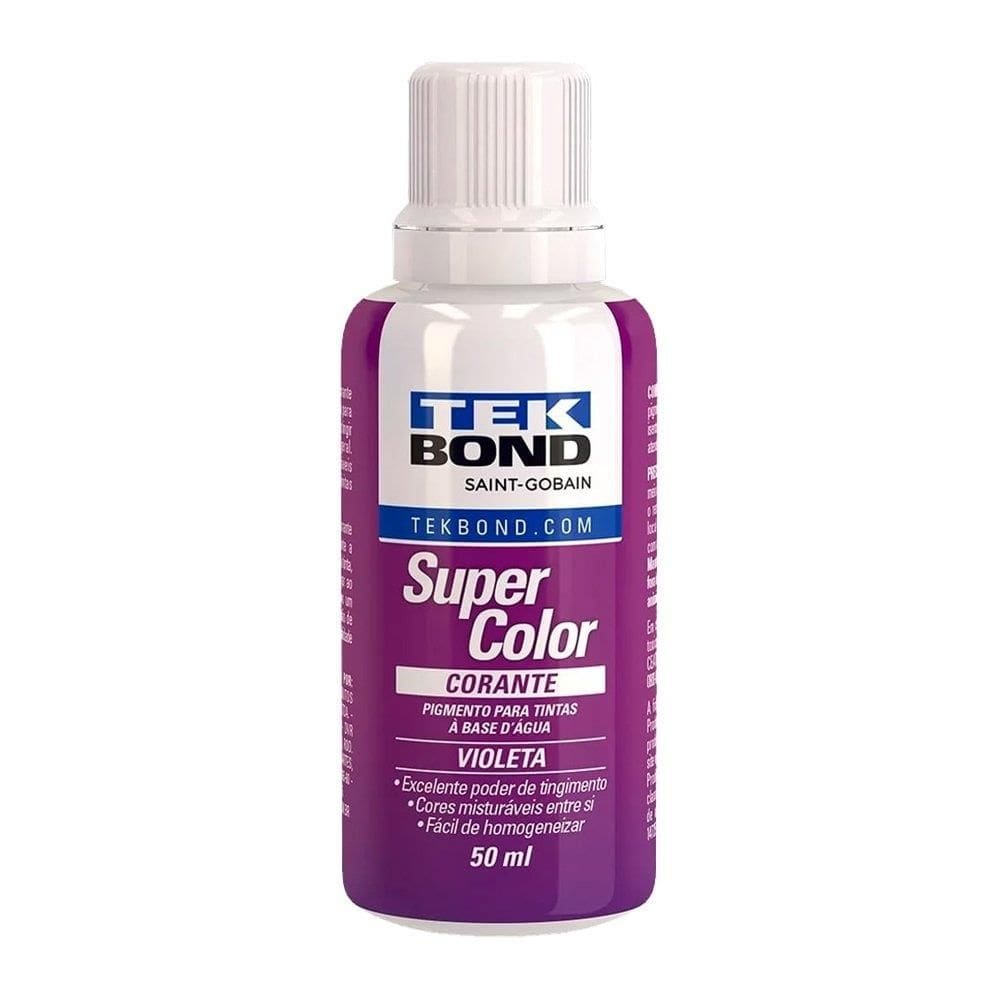 Corante Líquido Tekbond Violeta 50ml - Embalagem com 12 Unidades