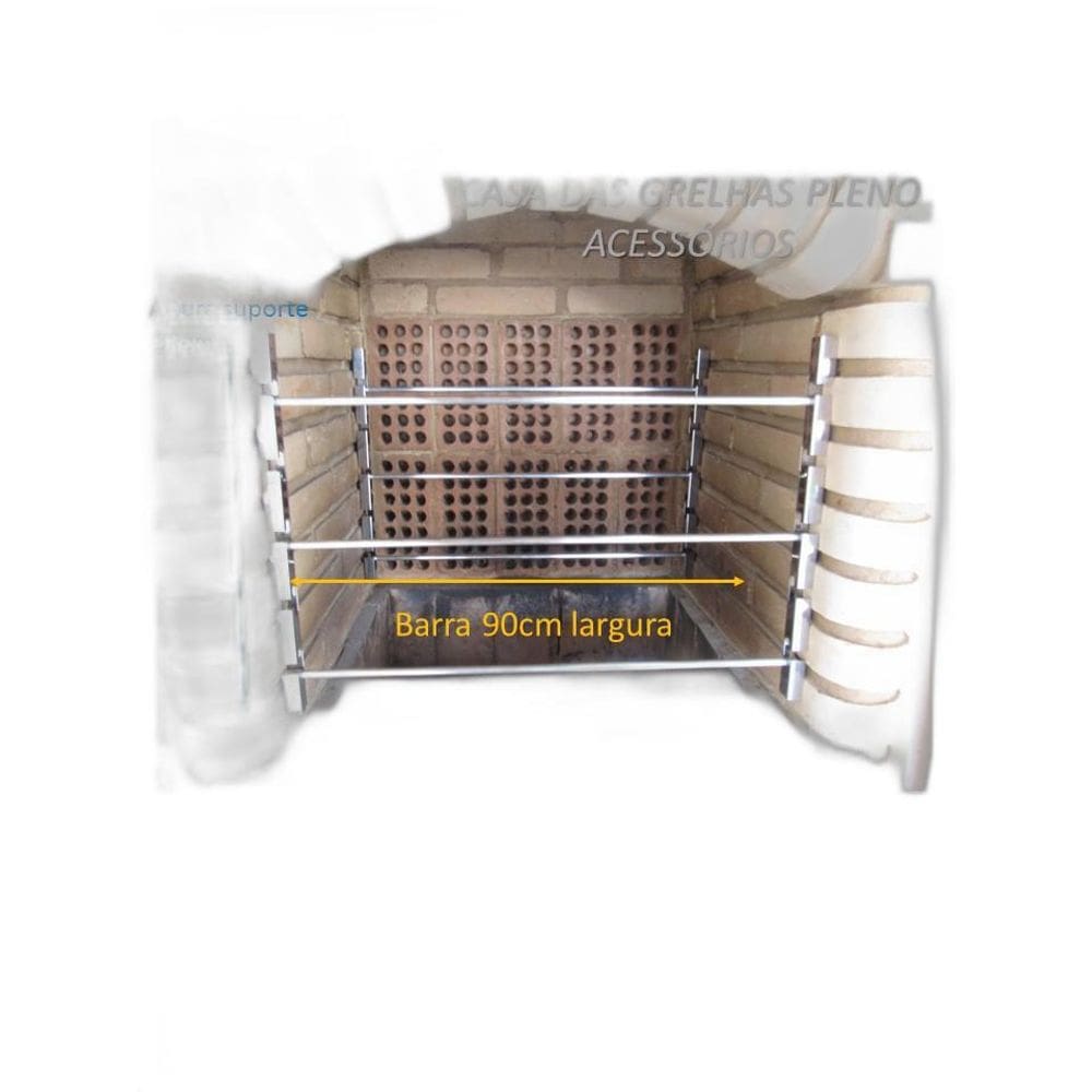 Suporte Para Espetos E Grelhas Apoio Churrasqueira Até 90Cm