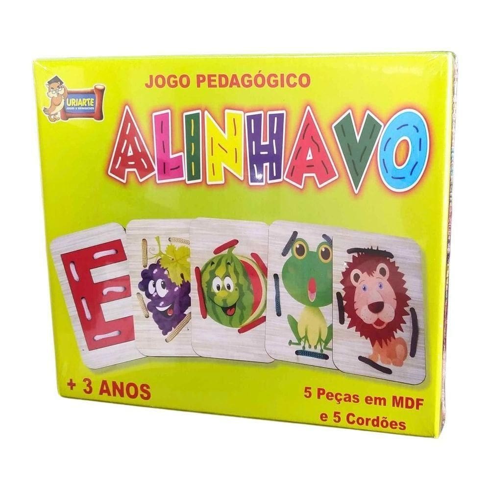 Jogo Pedagógico Alinhavo - 5 Peças E 5 Cordões