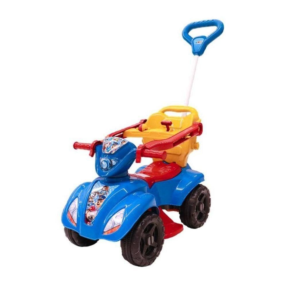 Quadriciclo Infantil Dog Boy Azul Com Haste Para Empurrar