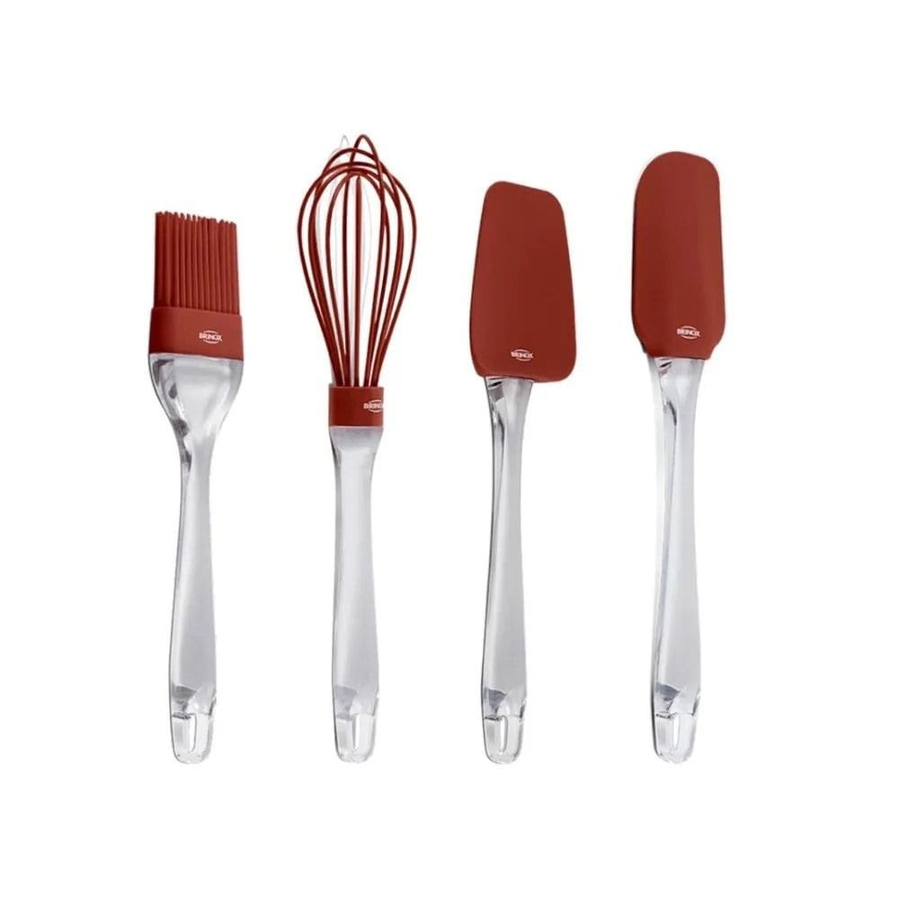 Kit Conjunto 4 Utensilios Em Silicone Espatula, Colher, Bate