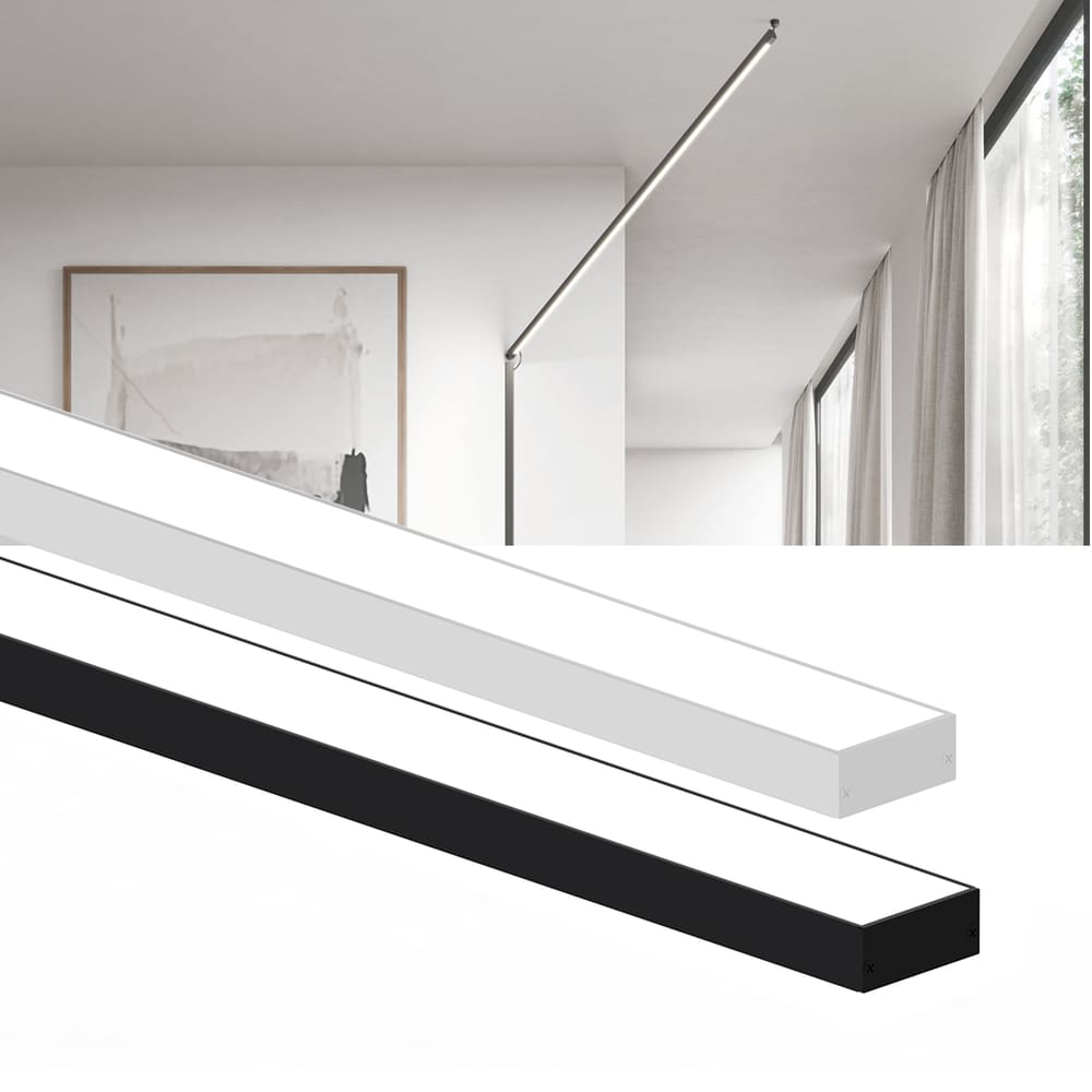 Perfil de Sobrepor Taschibra Para Fita de Led Zenith 5X2 Com 2 Metros Preto