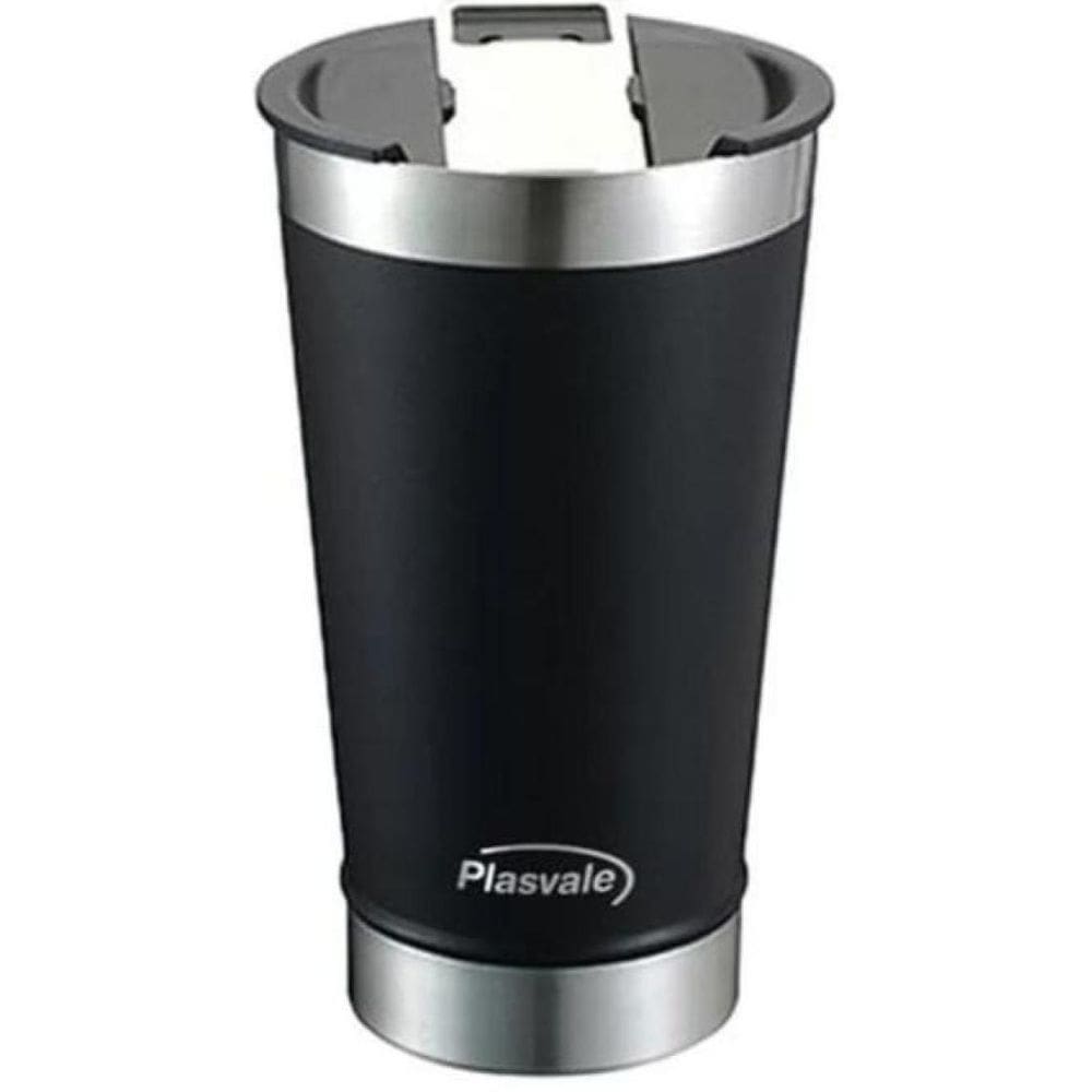 Copo Térmic Tampa Abridor De Garrafa Preto 650Ml Plasvale