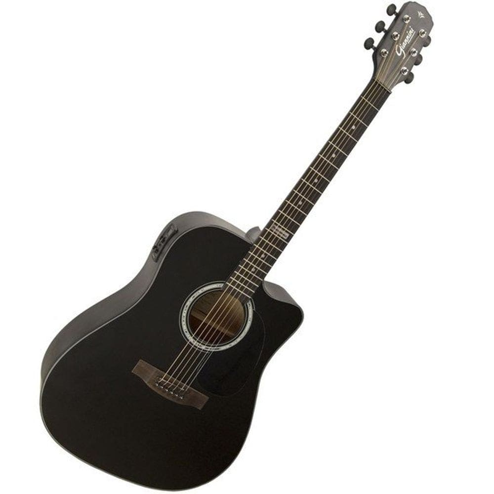 Violão Giannini Gf1D Ceq Sbk Folk Satin Black