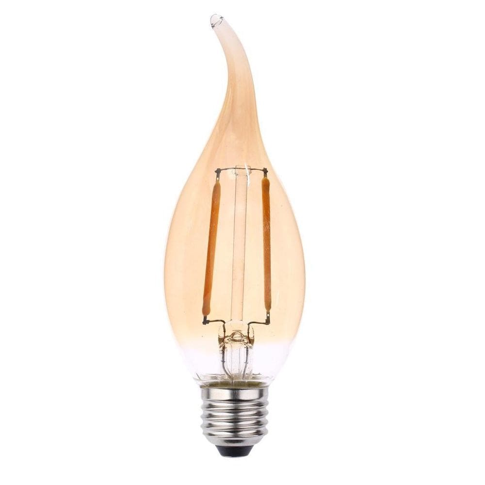 Lampada Filamento Led Retro Vela Ambar E27 2W 2200K Alz73