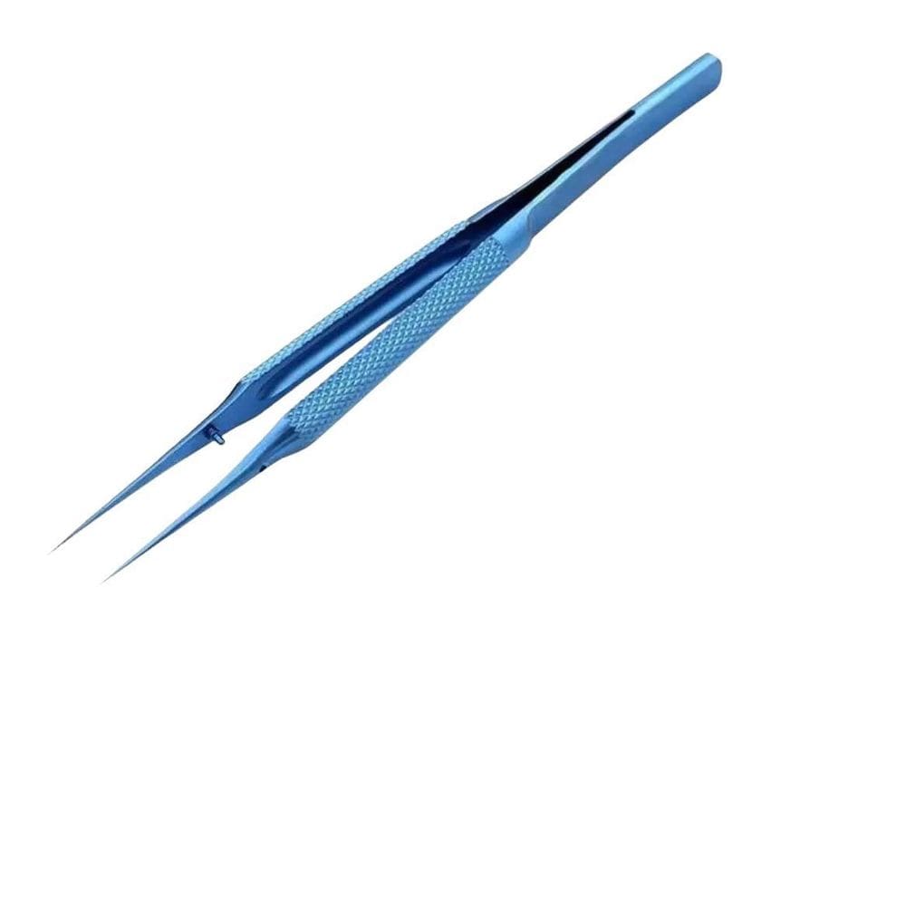Pinça De Titanio Azul Anti-estática Reta
