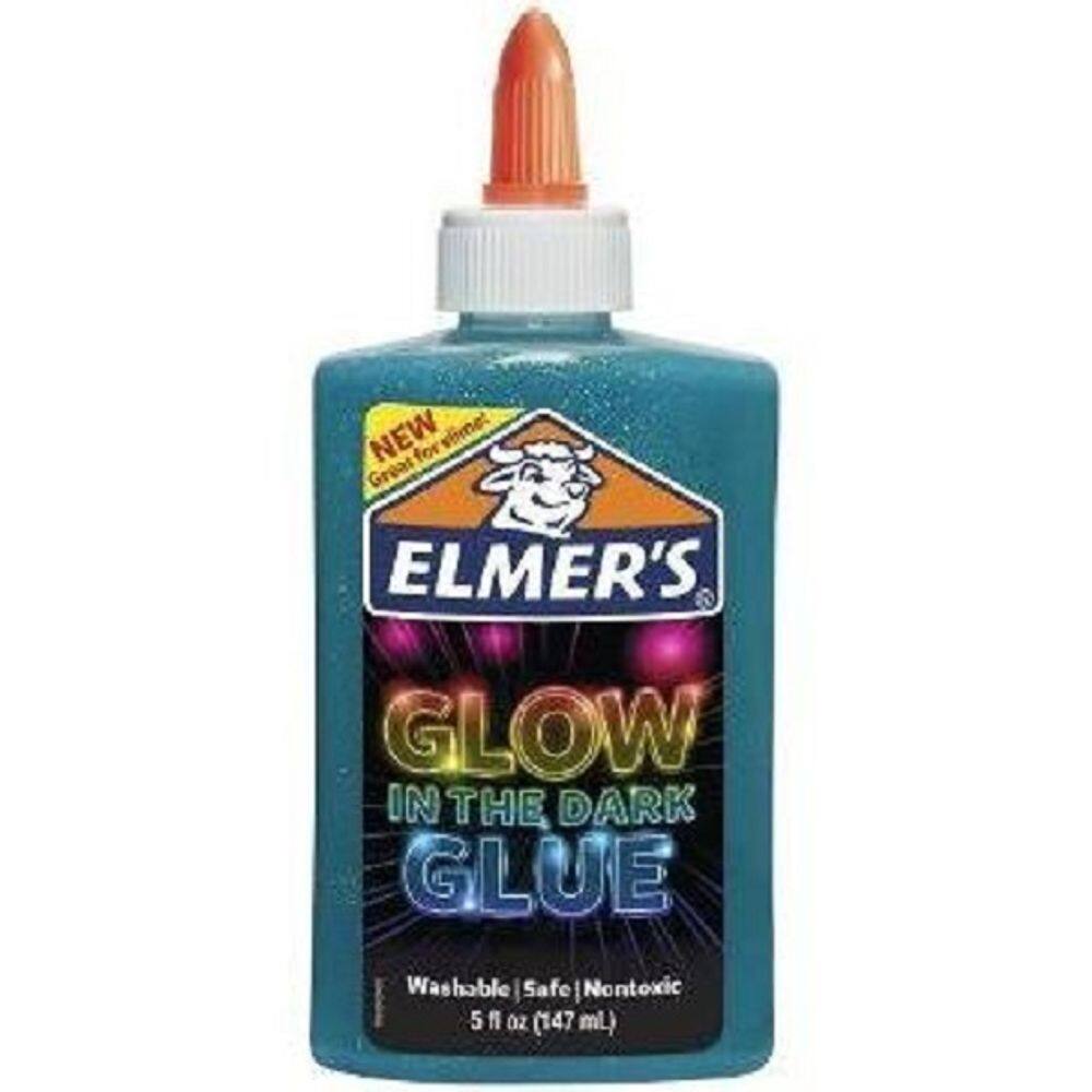 Cola Elmer`S Para Slime Azul Glitter Brilha No Escuro 147 Ml