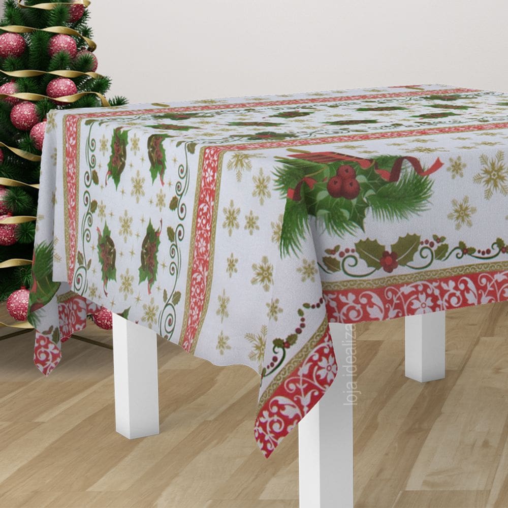 Toalha Mesa TNT Festa Feliz Natal Velas Natalinas Por Metro