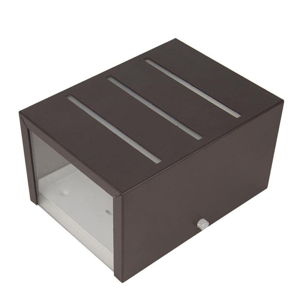 Arandela 2 Focos Com 3 Frisos Externa Parede Muro Marrom