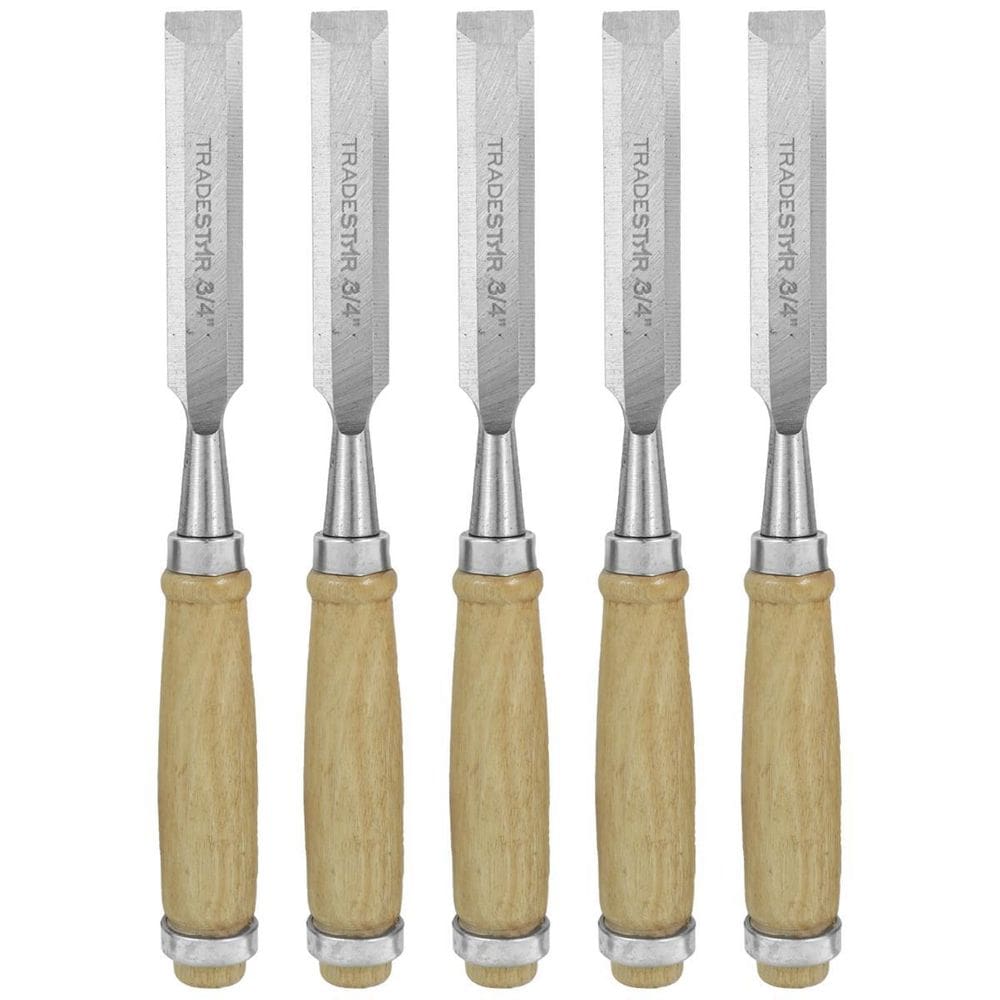Kit 5 Formão Madeira Corte Entalhe 3/4 Pol 19Mm Tradestar