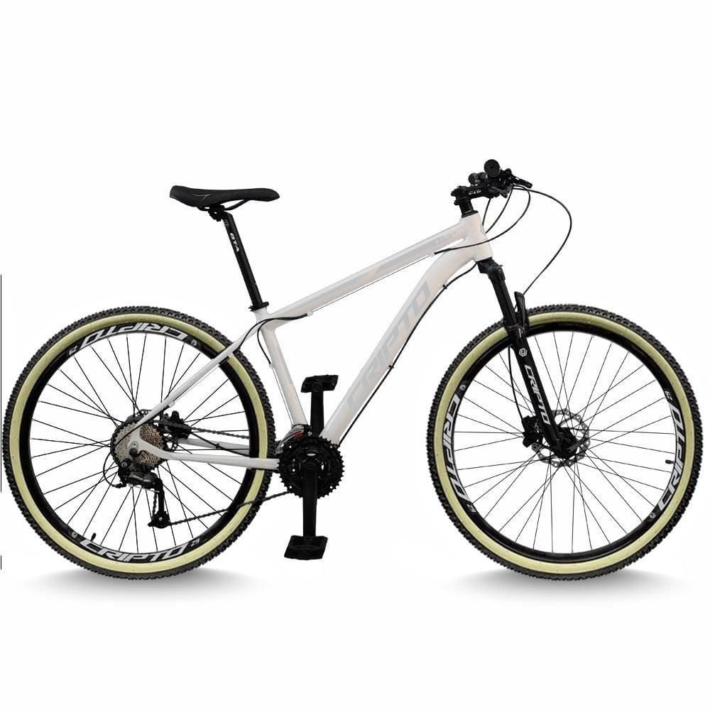 Bicicleta Aro 29 Cripto 24 Marchas Freios Disco E Suspensão Pneu Bege - Branco/prata - 21” Branco/prata