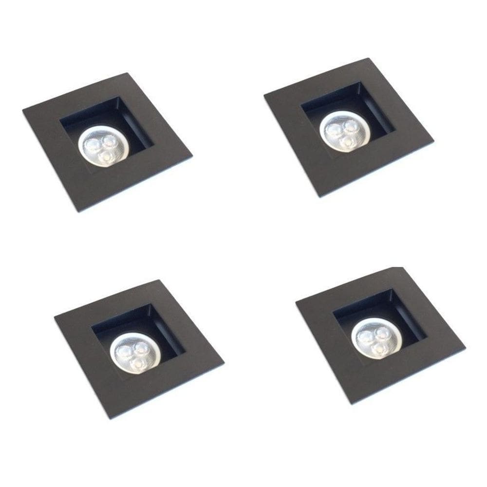 Kit 4 Spot De Embutir Recuado Mr11 Mini Dicroica Preto Alz60