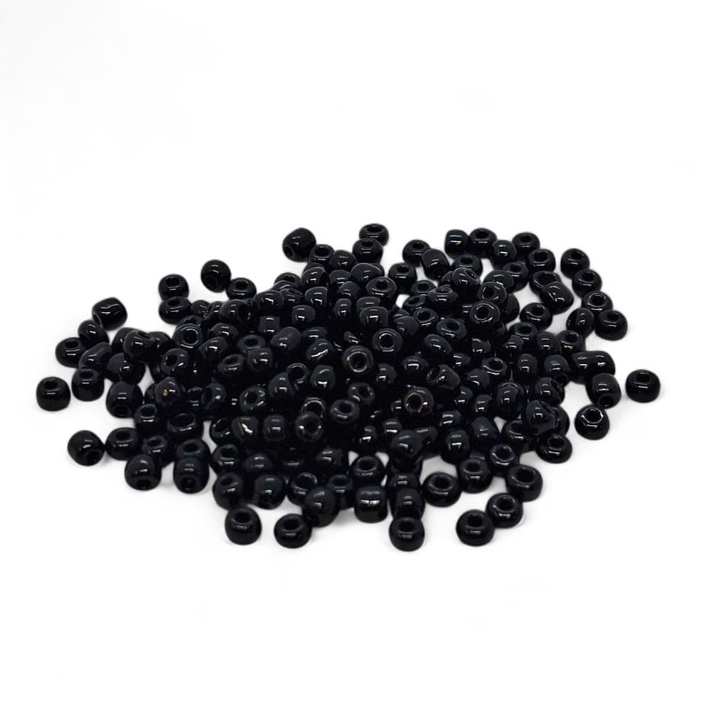 Miçanga Leitosa para Guia Preta Lisa Artesanato 4mm de 500g