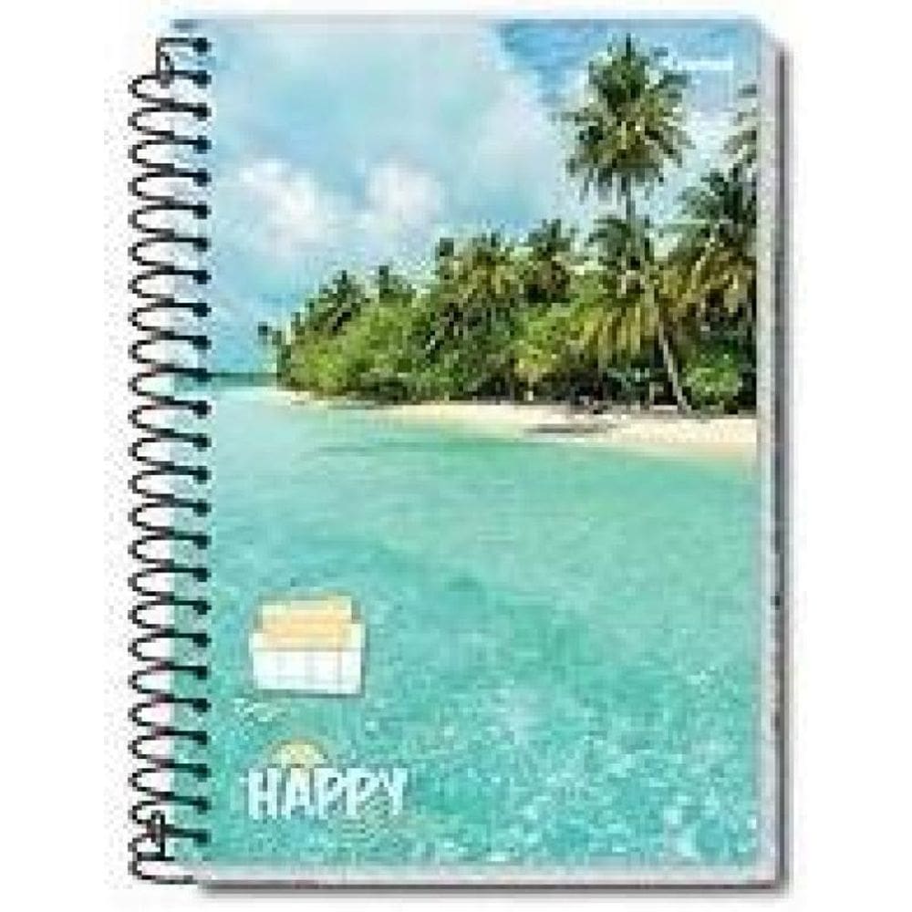 Kit 2 Cadernos Caderno Espiral Capa Dura Com 96 Fls Estudos