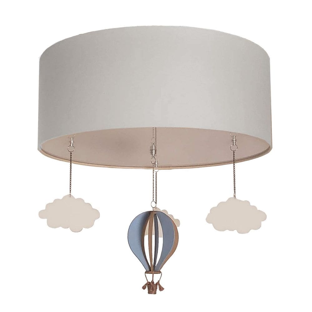 Luminária Plafon Balão Cúpula 40x15cm Cinza