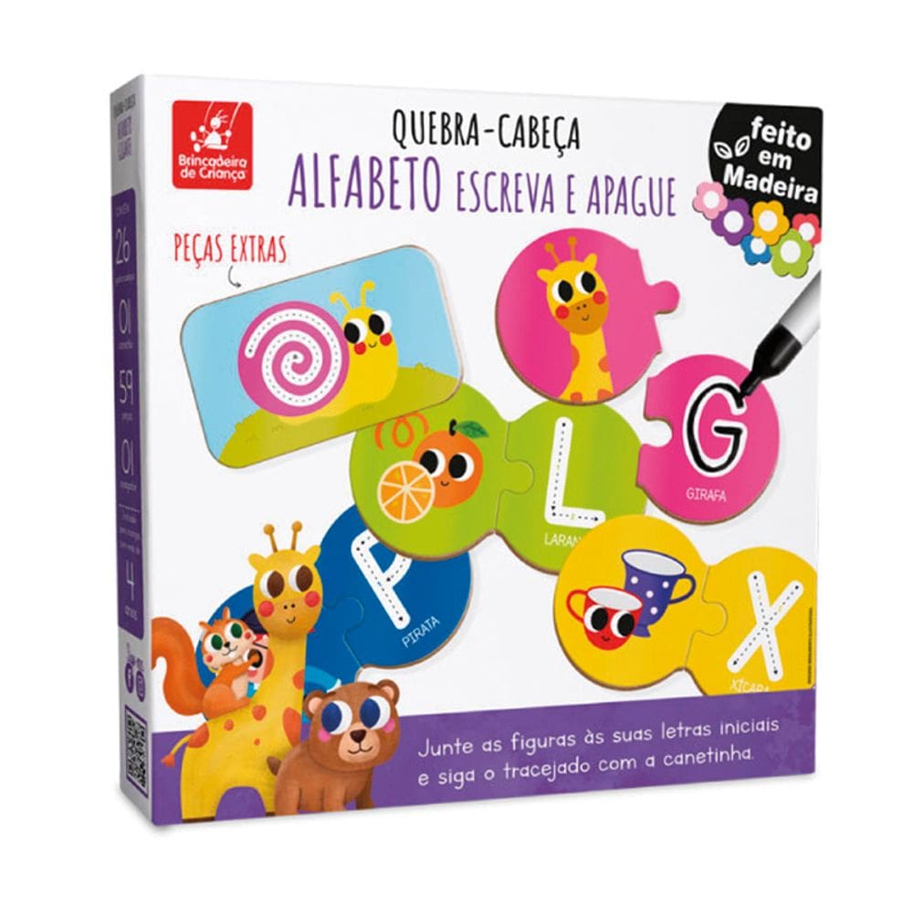 Quebra-cabeça Alfabeto Escreva e Apague