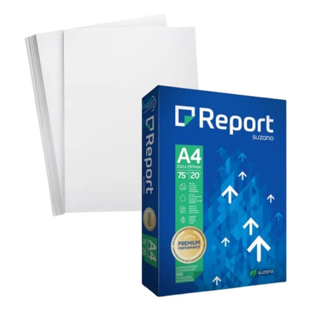 Papel Sulfite A4 Branco Report Premium Pacotes com 1500 Folhas (3 Resmas de 500)