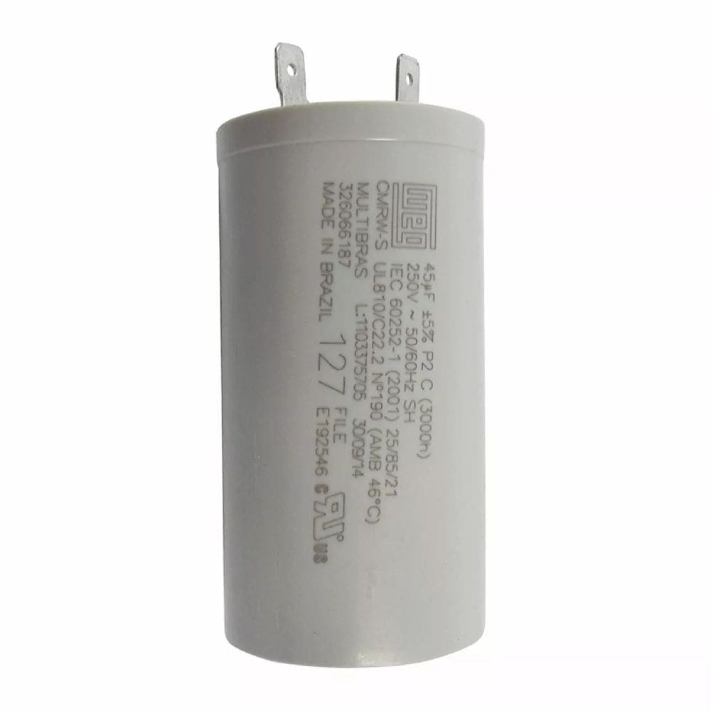 Capacitor Universal Lavadoras Brastemp E Consul 45uf 127v