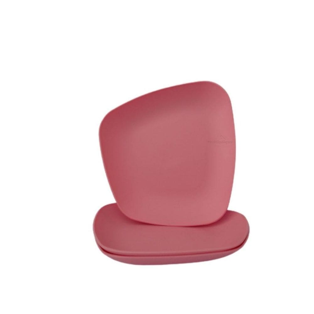 Kit 03 Pratos Plastico Duro Resistente Sobremesa Rosa