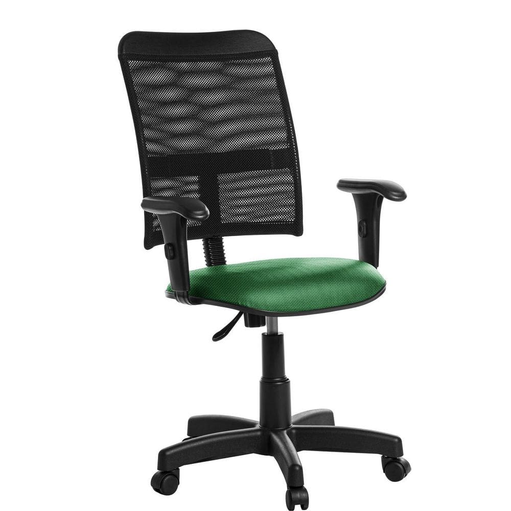 Cadeira De Escritório Giratória Tela Com Braço RJ:Verde