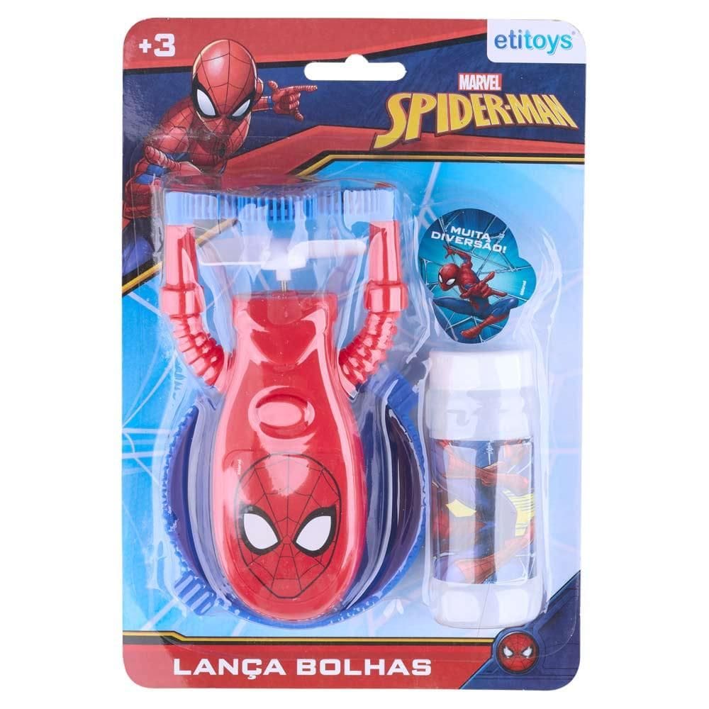Lança Bolhas de Sabão Spiderman Etitoys Vermelha