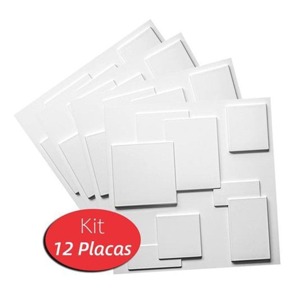 Placas Decorativas 3D PVC Quadratto  12 placas