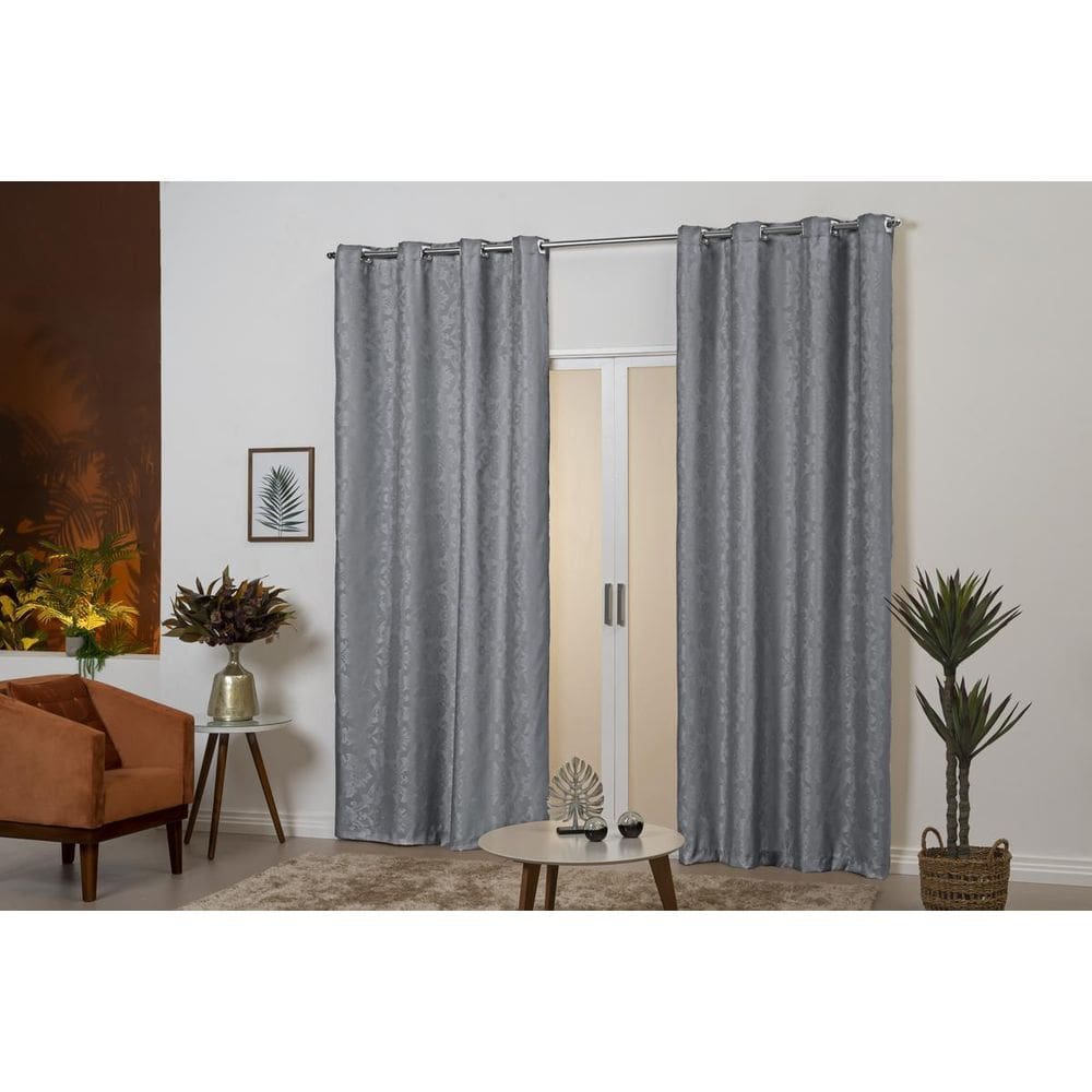 Cortina Tecido Jacquard Bloqueia 50% Claridade 3M Cinza