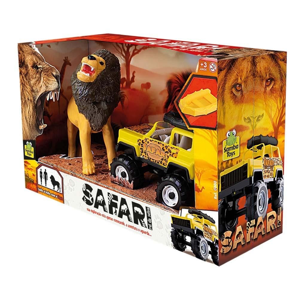 Carro Safari Com Leão Samba Toys