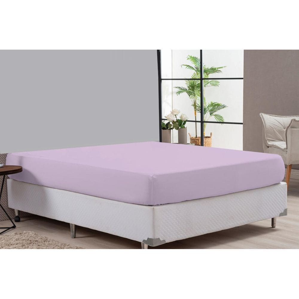 Lençol De Cama Casal Padrão Lilás Percal 180 Fios