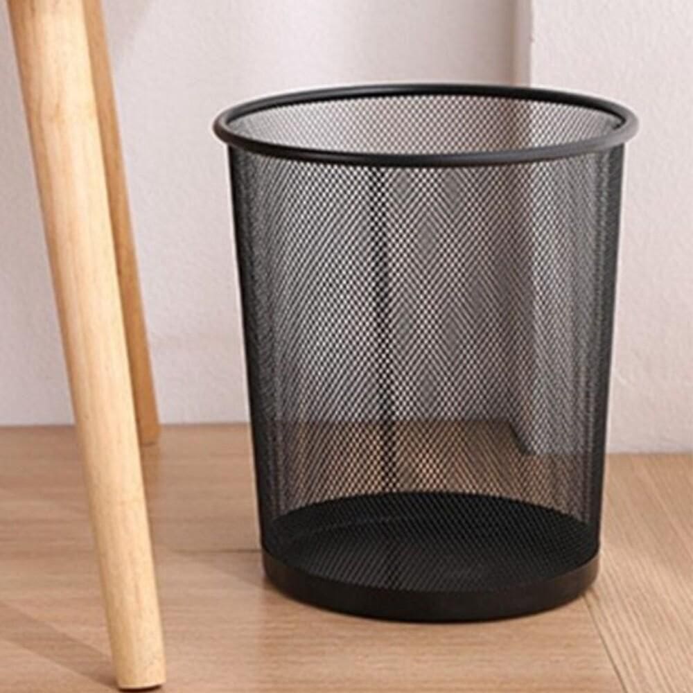 Cesto De Lixo Aramado Metal Lixeira Para Escritorio Sala Consultorio Telado Vazado 10 Litros Preto