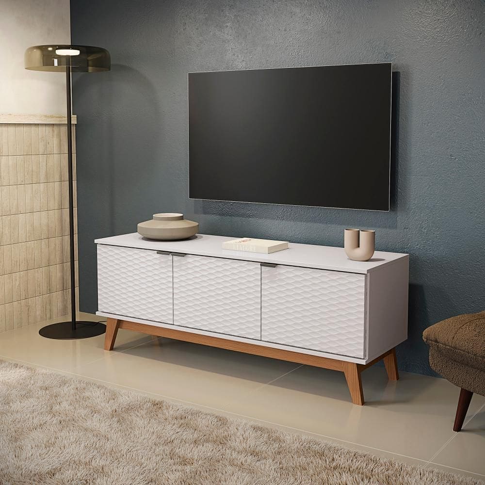 Rack Kappesberg 3 Portas 3D Branco 136cm