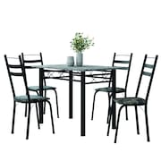 Conjunto De Mesa Sala de Jantar Com 4 Cadeiras Leia Tubular Granito 1,20m Artefamol