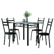 Conjunto De Mesa Sala de Jantar Com 4 Cadeiras Leia Tubular Granito 1,20m Artefamol