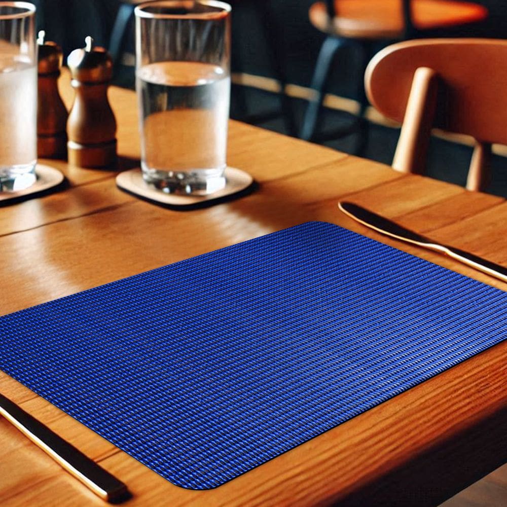 4 Jogo Americano PVC Antiderrapante Flex Resistente Azul