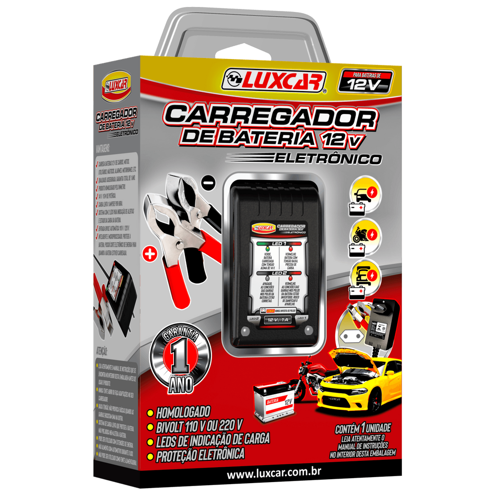 Carregador Veicular de Bateria 12V Luxcar 1500