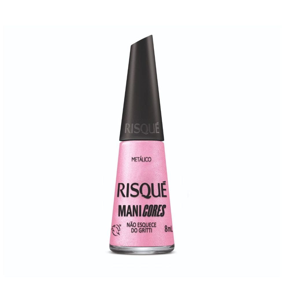 Esmalte Rosa Risqué ManiCores Não esquece do Gritti Metálico 8ml