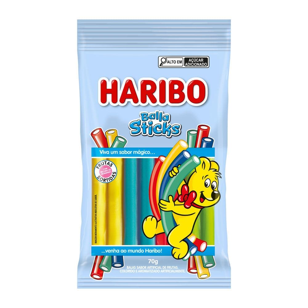 Balas Haribo Sticks Sabor Frutas 70g